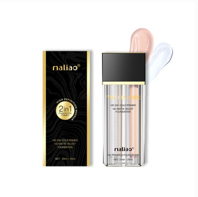 maliao 2-IN-1 HD 24K Gold Primer & Matte Velvet Foundation - Ultimate Radiance Foundation(WHITE IVORY, 40 ml)