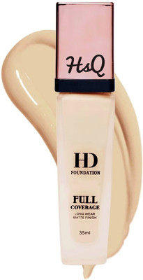HSQ Matte Finish HD Liquid Foundation – High Coverage, Long Stay – 35ml Foundation(natural beige, 35 ml)