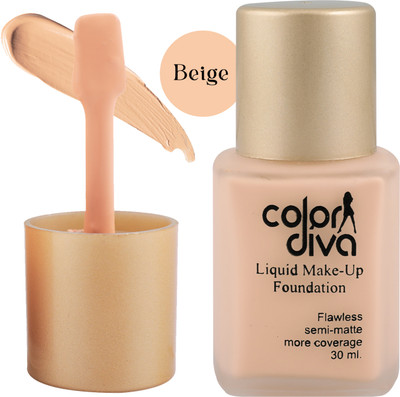 Color Diva Highly Pigmented Long-Wearing Smooth Texture Semi Matte Liquid Makeup 30ml Foundation(BEIGE, 30 ml)