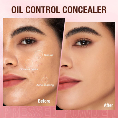 MYEONG Face Make Up Matte Pressed Powder Oil Control  Compact(Honey Beige, 15 g)