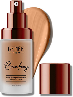 Renee PRO Broadway Liquid Foundation - 30ml, Full Coverage, Flawless Velvety Matte Finish Foundation(Euphoria, 30 ml)