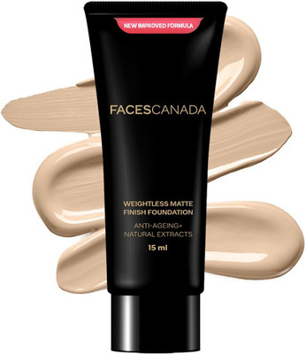 FACES CANADA Finish Foundation | Lightweight | Anti-Ageing | Flawless Finish Foundation(Medium Natural, 15 ml)