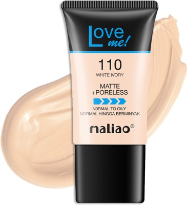 maliao Love Me Matte+Poreless Foundation for Normal to Oily Skin Foundation(110-WHITE IVORY, 18 ml)