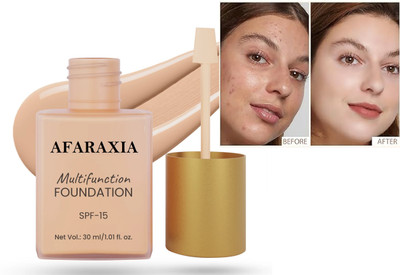 AFARAXIA Water proof Non-Oily Multi Function Foundation for Women Foundation(NATURAL, 30 ml)