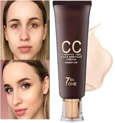 MYEONG 7 in 1 Face Miracle Waterproof & Long Lasting CC Cream Foundation(Natural Beige, 60 g)