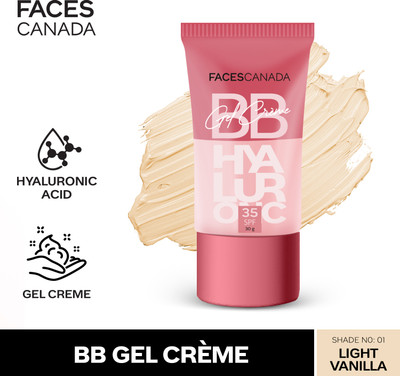 FACES CANADA SPF 35 BB Gel Creme | Multitasking | Lightweight & Nonsticky Foundation(Light Vanilla, 30 g)