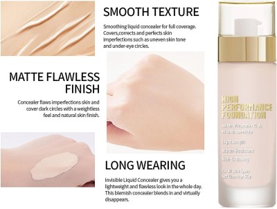 USBK Long Lasting Full Coverage Makeup Flawless Liquid  Foundation(WARM VANILLA, 50 ml)