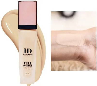 SILDUST HD FOUNDATION FULL COVERAGE LONG WEAR MATTE FINISH Foundation(BEIGE, 35 ml)