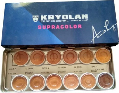 KRYOLAN GERMANY 12 COLOUR BASE palette Foundation(Multicolor, 48 ml)