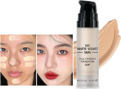 GABBU High Coverage & Waterproof Foundation | 24-Hour Stay  Foundation(WHITE IVORY, 15 ml)