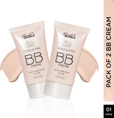 Glam21 BB Cream Longlasting Oil Free Sun Protection Formula | Non Greasy Creamy Texture Foundation(Shade 01, 80 g)