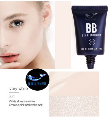 BLUEMERMAID Best BB 2 in 1 Foundation Full Coverage Liquid Foundation Cream Foundation(BEIGE, 30 ml)