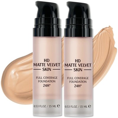 tanvi27 Professiona HD & Matte Velvet Finish Skin Full Coverage 24H Foundation Set Foundation(NATURAL BUFF, 30 ml)