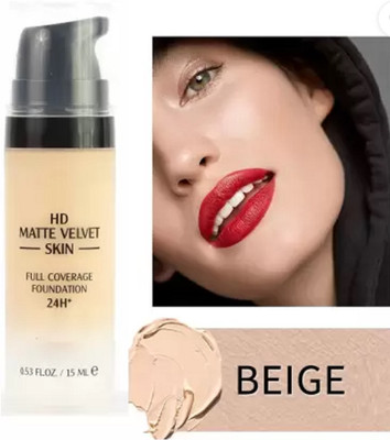 AFARAXIA Full Coverage Long Lasting Water proof Matte Pore Less Liquid Foundation(Beige, 15 ml)