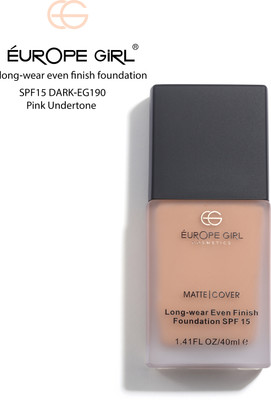 Europe Girl Matte Cover - 190 Spf-15 Foundation(Dark Pink Undertone, 40 ml)