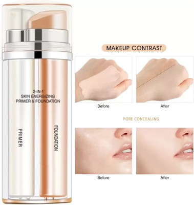 GULGLOW99 2 IN 1 MATTE FINISH WATER PROOF & LONG LASTING PRIMER & FOUNDATION Foundation(BEIGE, 60 ml)