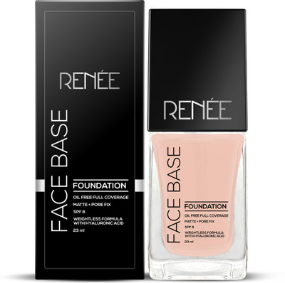 Renee Face Base Liquid Foundation, SPF 8 Protection, Weightless, Matte Finish Color Foundation(Frappe, 23 ml)