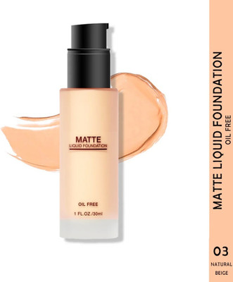 THTC Matte Finish Oil Control Liquid  Foundation(natural beige, 30 ml)
