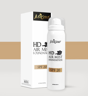 just gold HD Air Mist Foundation With SPF 20 full Coverage Spray for Face and Body Foundation(02, 150 ml)
