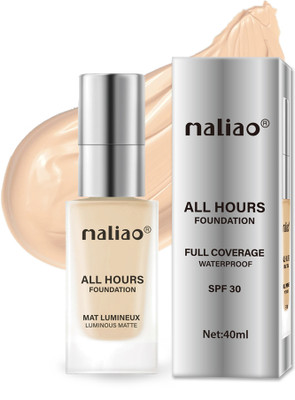 maliao All Hours Foundation Mat Lumineux - Luminous Matte, Full Coverage, Waterproof Foundation(01-WHITE IVORY, 40 ml)