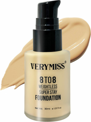 VERYMISS 8 To 8 Weightless Super Stay Foundation I Long lasting I Waterproof - 111 Foundation(Ivory, 30 ml)