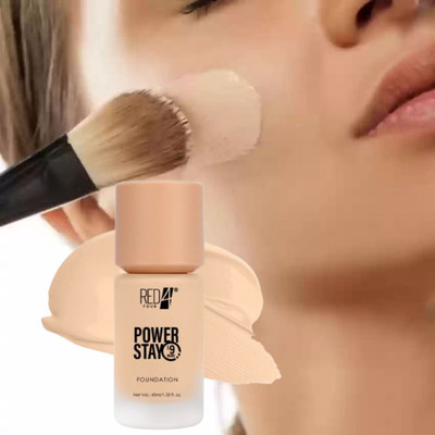 RED4 Long lasting Power stay foundation pack of 1 Foundation(Black, 40 ml)