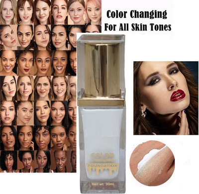 HUZURLU Color Changing Waterproof Foundation With Satin Finish Foundation(white, 60 ml)