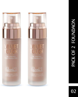 Glam21 Velvet Touch Oil Control Silk Foundation |Waterproof, High Coverage|SPF 35 Foundation(Shade 02, 100 g)