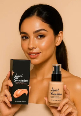 EMRIKA All-Day Coverage Liquid Foundation for All Skin Types, Waterproof 30ml Foundation(BEIGE, 30 ml)