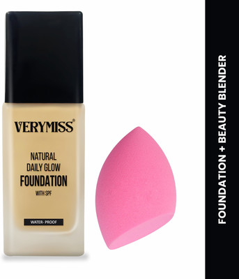 VERYMISS Foundation + Beauty Blender Combo Set Foundation(Black, 30 ml)