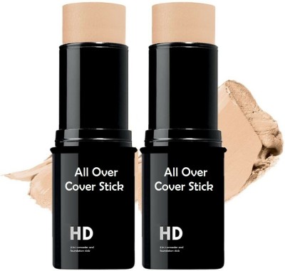 MYEONG Oil Free Roll On Matte Concealer Pan stick Makeup Combo Foundation(Beige, 16 g)