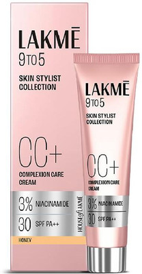 Lakmé 9 to 5 CC Cream Honey with 3% Niacinamide Complex SPF 30 PA++ Foundation(Honey, 30 g)