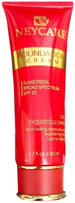 Neycare New foundation cream sunscreen, broad spectrum with spf 20 Foundation(skin beige, 80 ml)