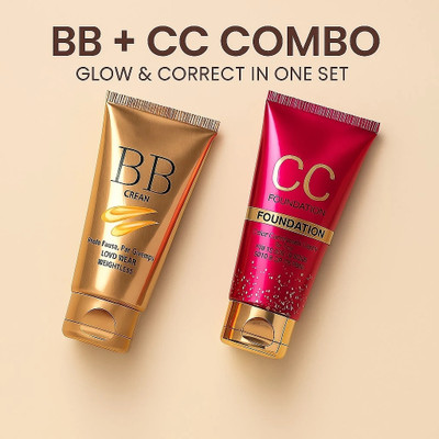 FIDAH Flawless BB & CC Cream Combo – Long Wear & SPF 30 (30ml Each) Foundation(Natural Beige, 60 ml)
