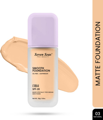 Seven Seas Smooth Foundation | Oil Free | Lightweight | Last Upto 18Hrs | SPF-20  Foundation(Natural, 30 g)