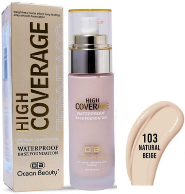 OB OCEAN BEAUTY Matte Finish Hydrating Definition Waterproof Coverage Dewy Mousse Base 24 Hours Foundation(HD Liquid High Full Foundation Cream Oily BB CC All Dusky for Skin Type Dark Dry, 50 ml)