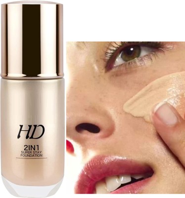 ADJD 2IN1 HD Foundation Super Stay Waterproo for Face Makeup Foundation(IVORY, 60 ml)