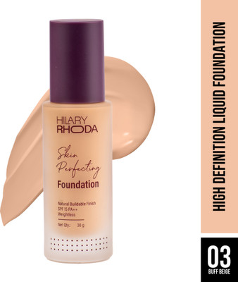 Hilary Rhoda Skin Perfecting Foundation | With SPF 15 | Super Matte Finish | Full Coverage Foundation(Shade-03, Buff Beige, 30 g)