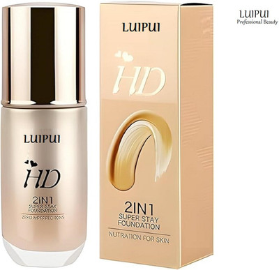 Luipui HD 2 In 1 Super Stay Foundation Nutration Skin 60ml Foundation(WHITE IVORY, 60 ml)
