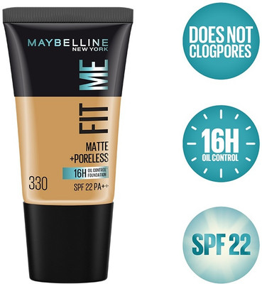 MAYBELLINE NEW YORK Matte+Poreless Liquid Tube Foundation(330 Toffee, 18 ml)