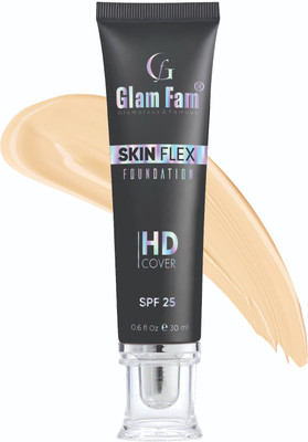 Glam Fam HD Skin Flex Full Coverage Foundation For All Skin Types SPF 28 Foundation(Shade-4, 30 ml)