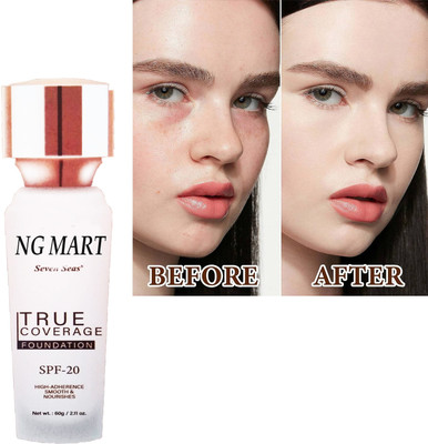 NG MART SEVEN RUE COVERAGE FOUNDATION FOR SMOOTH & NORISH PACK OF - 1 Foundation(white, 60 ml)