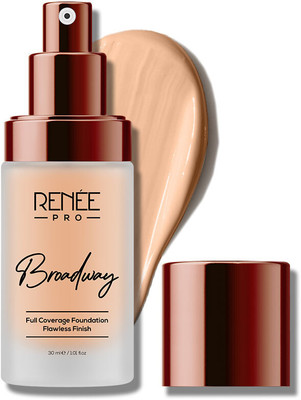 Renee PRO Broadway Liquid Foundation - 30ml, Full Coverage, Flawless Velvety Matte Finish Foundation(Eden, 30 ml)