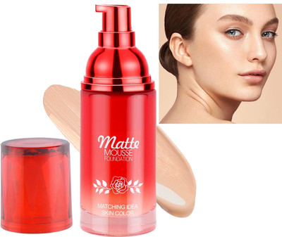 Emijun Hydrating Matte Mousse Foundation |Lightweight & Seamlessly Blendable Foundation Concealer(MEDIUM, 60 ml)