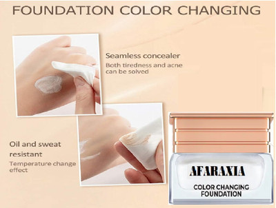 AFARAXIA waterproof foundation with satin finish colour changing effect Foundation(white, 30 ml)