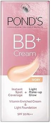 POND's Bb+ Cream, Instant Spot Coverage + Light Make-Up Glow, Ivory Foundation(gold, 30 ml)