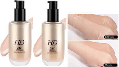 ADJD COMBO LONG LASTING SUPER HD FULL COVERAGE FOUNDATION Foundation(SOFT IVORY, 120 ml)
