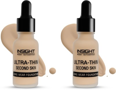 Insight Ultra-Thin Second Skin Long Wear Foundation (LN13) Pack of 2 Foundation(LN13, 40 ml)