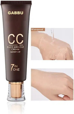 GABBU 7 In One CC Face Miracle Foundation Cream Foundation(beige, 60 ml)
