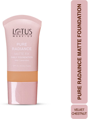 LOTUS MAKE - UP Pure Radiance Matte Foundation- 08 Velvet Chestnut, Matte Finish SPF 20 Foundation(Velvet Chestnut, 30 ml)